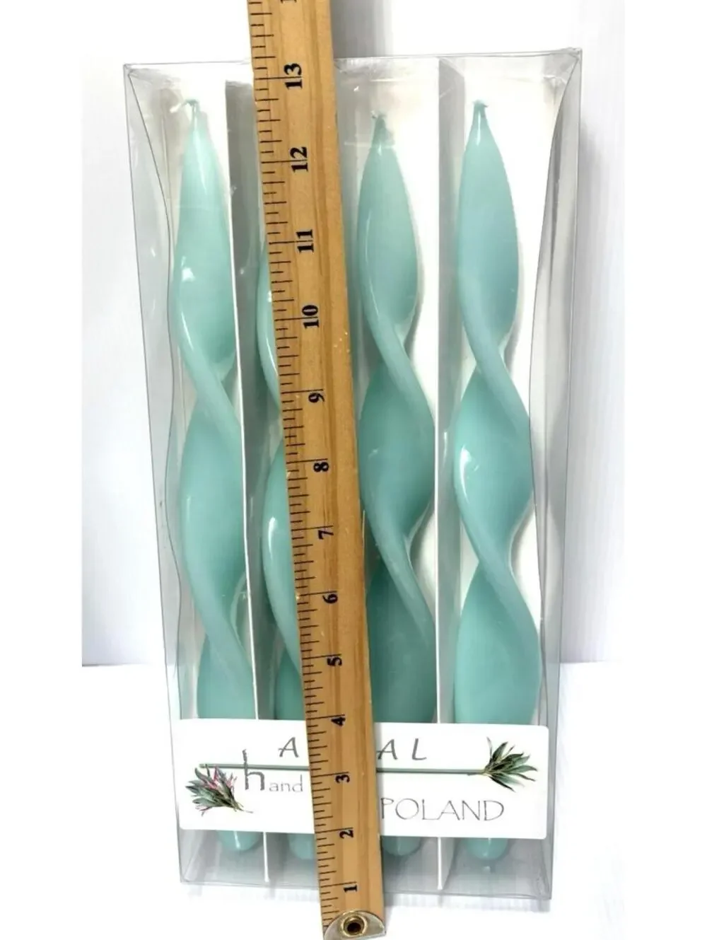 Adpal Handmade Twisted Taper Candles 4pc Set Poland Elegant Home Decor NEW